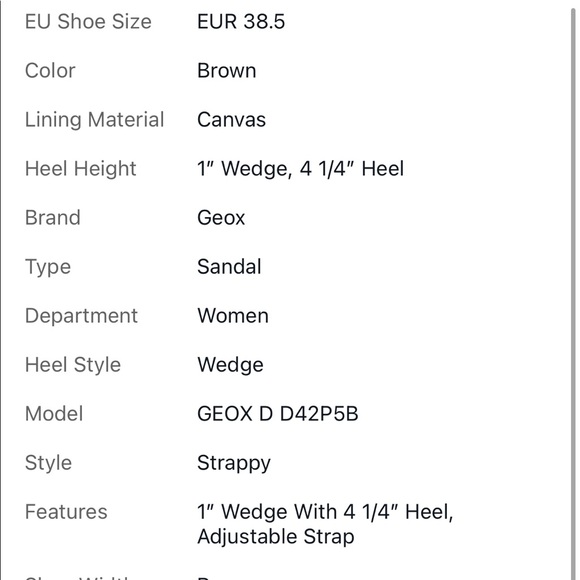 Pre-Owned W/o Box GEOX D Victory B D42P5B Sz 38.5 Brown With Floral Canvas Wedge - Picture 8 of 11